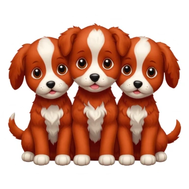 Red 3 headed puppy sticker