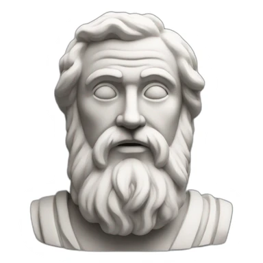 Stoic statue man with beard and centre head sticker