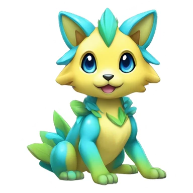 Anthro Cool Edgy Legendary Colorful Shy Shiny Fakemon-Pokémon-Fantasy-Creature With Full Body Detailed High Quality sticker