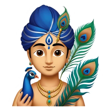 shri krishna feather sticker