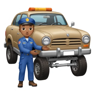 a person reaching under a car sticker