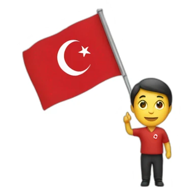 Person holding 1 Turkish flag sticker