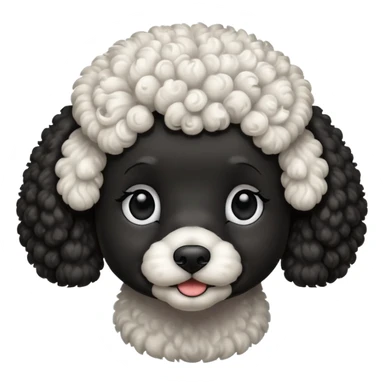 Caniche blanco y negro sticker