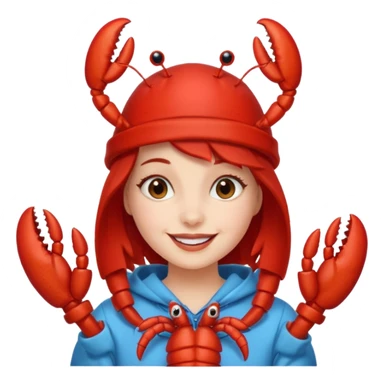 Generate an emoji for “lobster girl” make it cute sticker