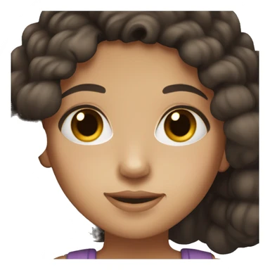 pretty girl with very dark brown hair and light tan skin with dark brown eyes sticker