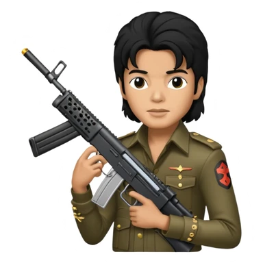 Michael Jackson holding an LMG sticker