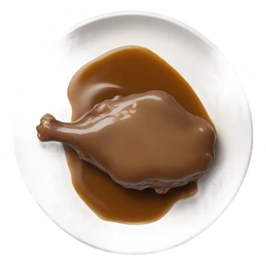 Chicken liver with gravy in a white plate sticker