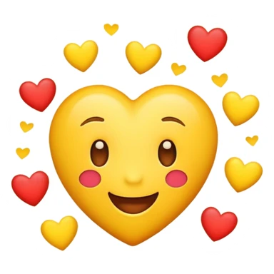 emoji with a joyful expression and hearts above sticker