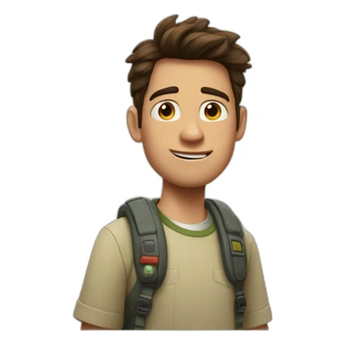 Joven pixar con teléfono iPhone sticker