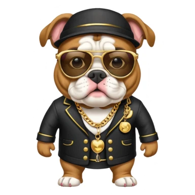 Bulldog in pimp outfit sticker