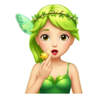 forest fairy blowing glowing kiss pollen sticker