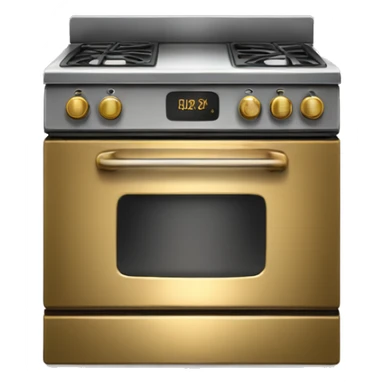 Realistic metallic gold stove top oven. sticker
