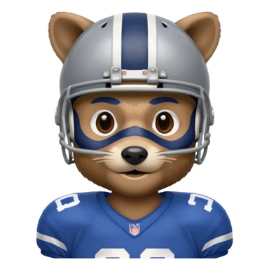 american football player raccoon blue sticker