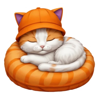 sleeping cat with a FedEx hut on its head sticker