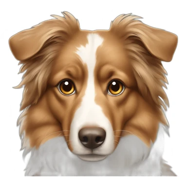 Young long haired tan and brown Aussie dog sticker