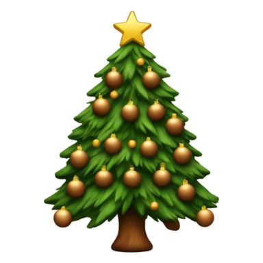Christmas tree with brown ornaments no star at the top sticker