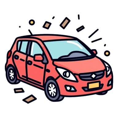 Car interior with loose parts making rattling noise sticker