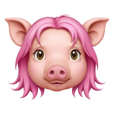 renaissance style pink spaghetti monalisa pig face portrait sticker