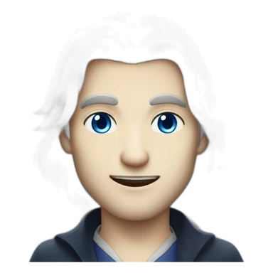vampire librarian blue eyes and long white hair handsome male sticker