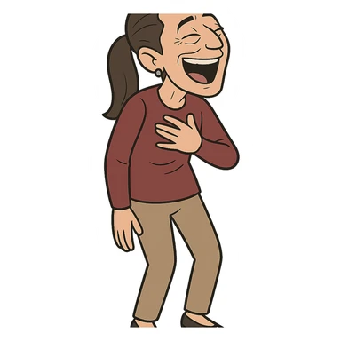 Claudia Sheinbaum full body laughing cartoon style sticker