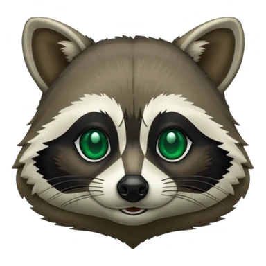 Emerald green racoon sticker