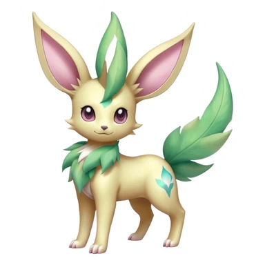 Shiny Cool Sparkly Cute Ethereal Leafeon-Sylveon-Nidorino-Fakemon-hybrid-fusion- full body sticker
