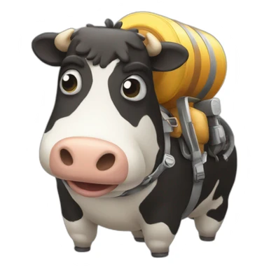fat cow jetpack sticker