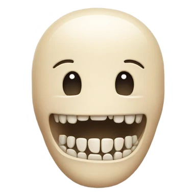 Smiling face with bone in mouth sticker