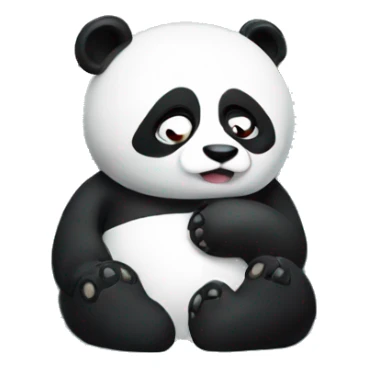 Panda with fever laying in bed being ill sticker