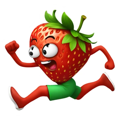 fit strawberry sprinting fast sticker