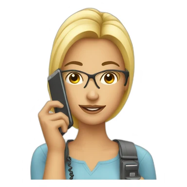 blogger with a phone sticker