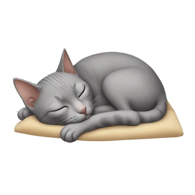 sleeping gray hairless cat sticker