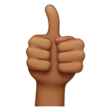 Brown thumbs up with manicure sticker