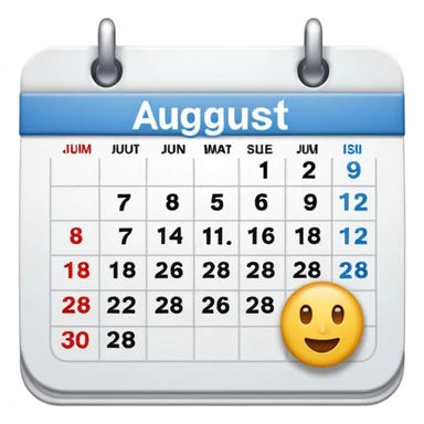 Emoji of calendar page for August 18 sticker