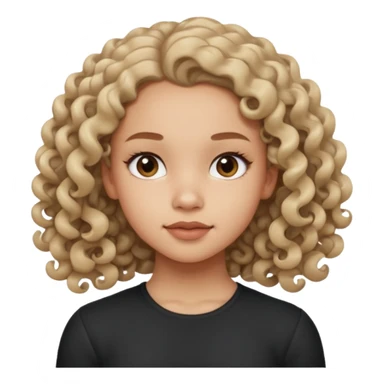 a girl looking off to the side, kind of looks like olivia rodrigo but with 3B curls sticker