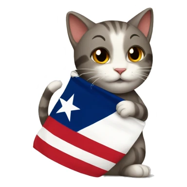 cat hugging texas flag sticker
