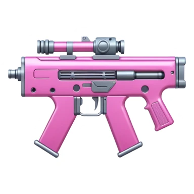 Pink cybernetic futuristic machine gun sticker