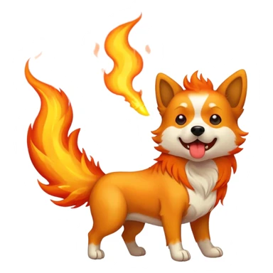 Dog breathing fire sticker