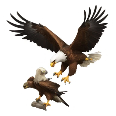 eagle attacking prey sticker