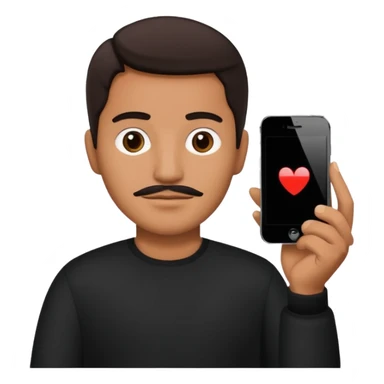 mexican man holding black iphone 15 sticker
