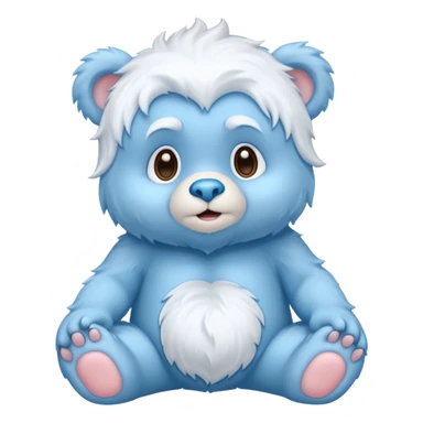 blue care baby bear yeti sticker