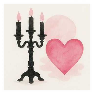 BLACKPINK-inspired gothic object, dreamy and bold, black and pink palette, watercolor style sticker
