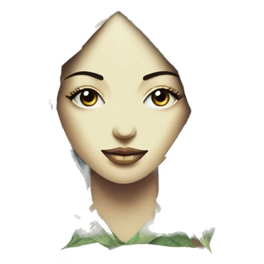  Hemp 420 lady face made of 420 origami newspaper roses hemp leaves lantern fairy lights burning paper and hemp leaves in hair  sticker