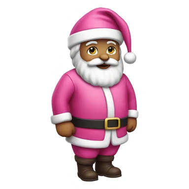 santa wearing pink suit sticker