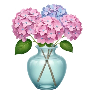 Pink Pastel Aesthetic Hydrangeas In A Vintage Vase sticker