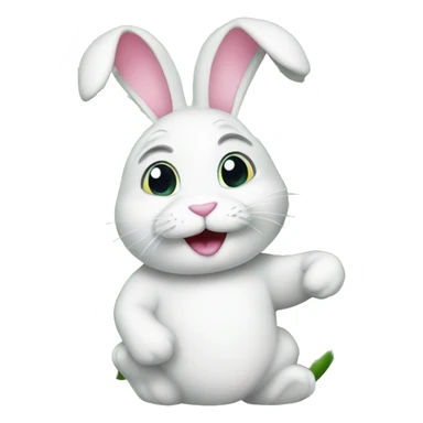  Bunny holding Green beans sticker