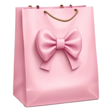 light pink shopping bag with bow sticker