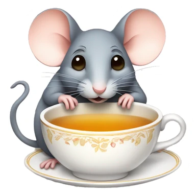 Mouse with a cup of tea sticker