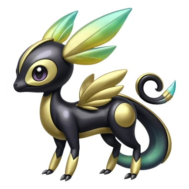 Shiny glossy melanistic oily Meloetta-Giratina-Noibat-Pokémon-Fakémon-fusion-hybrid-creature sticker