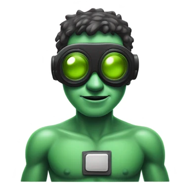 martian barman shirtless and goggles sticker